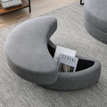 Video Welike Swivel Accent Barrel Modern Dark Grey Sofa Lounge Club Big Round Chair With Storage Ottoman Linen Fabric For Living Room Hotel With Pillows,2Pcs. Dark Grey Foam Fabric