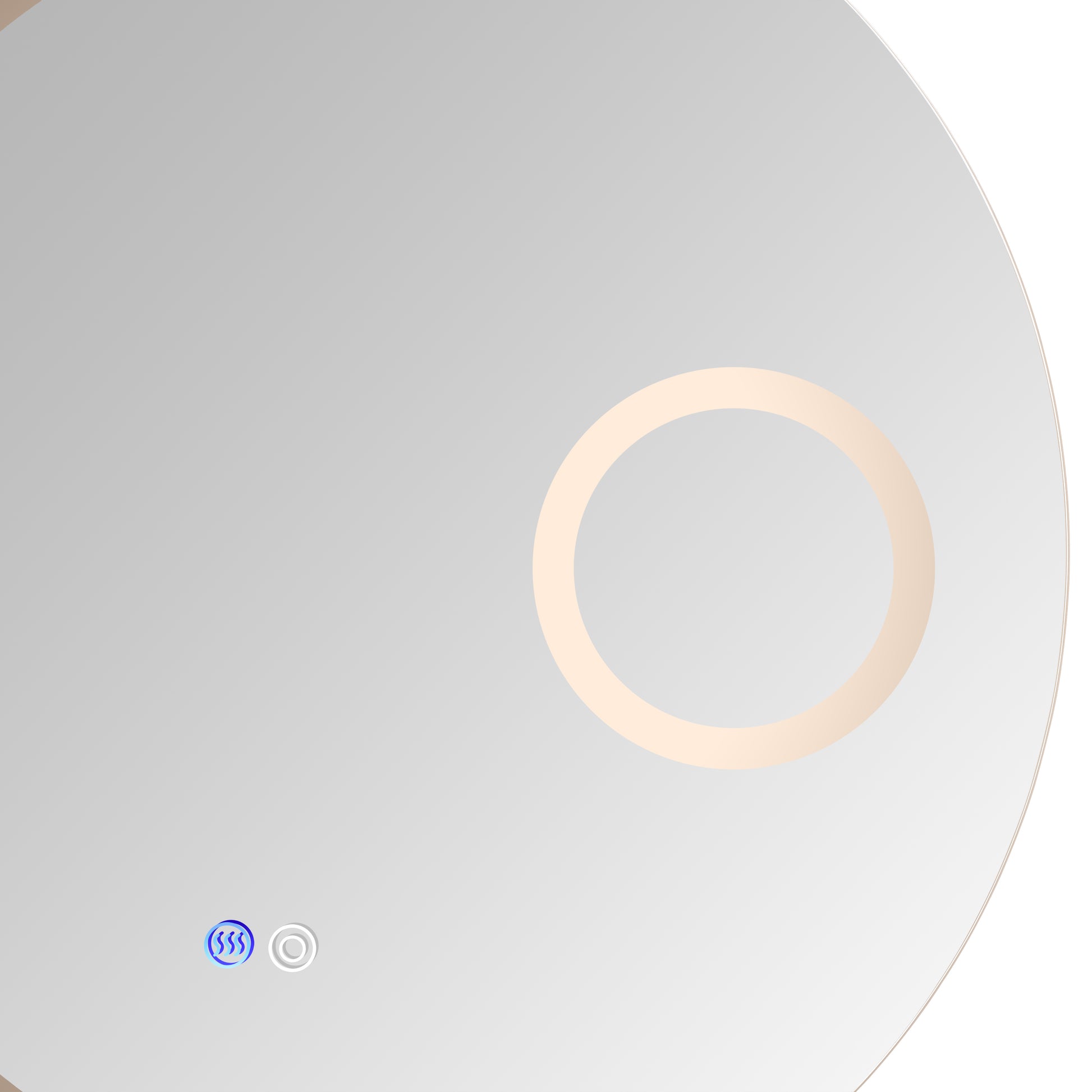 24 Inch Switch Held Memory Led Mirror, Wall Mounted Vanity Mirrors, Bathroom Anti Fog Mirror, Dimmable Bathroom Mirror Silver Glass