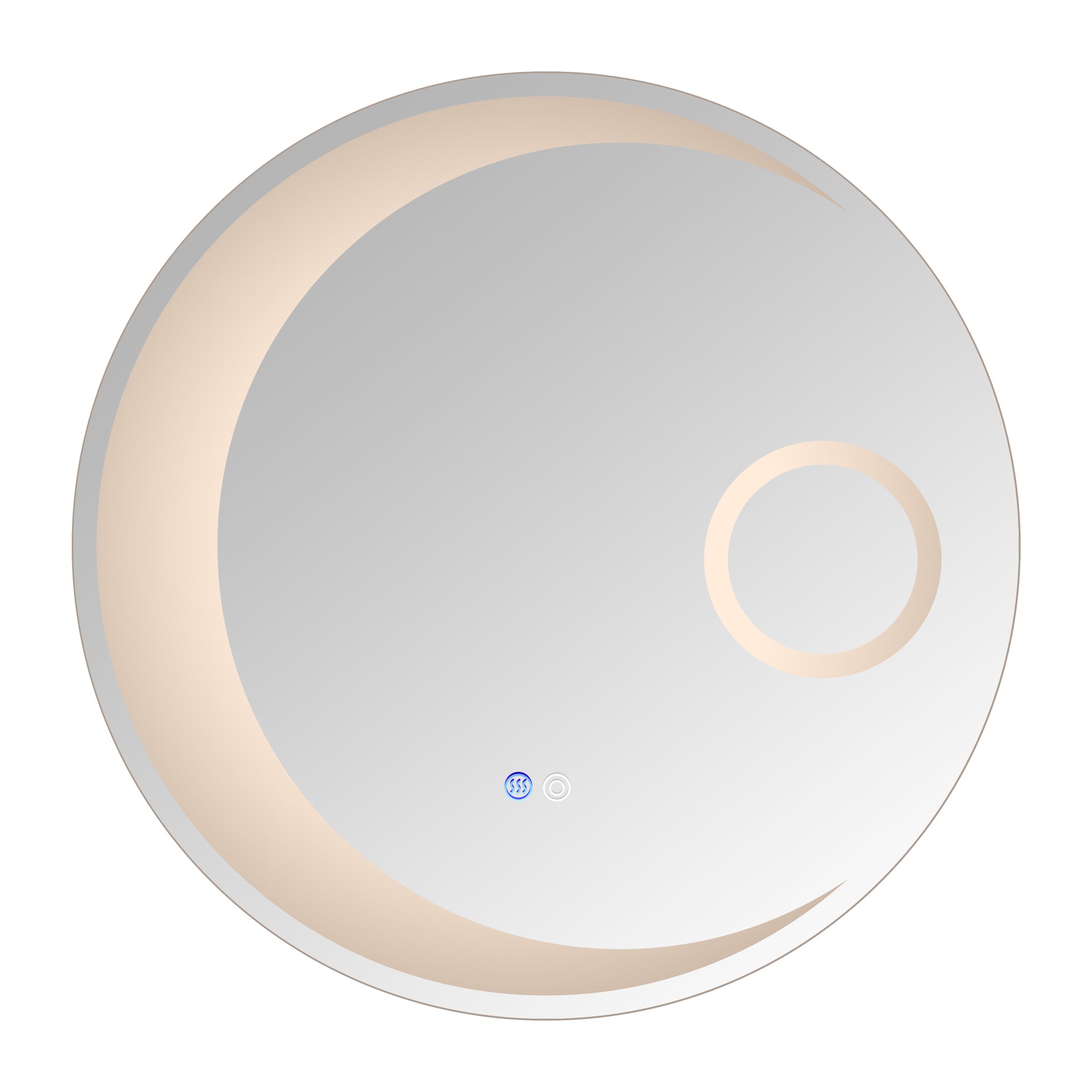 24 Inch Switch Held Memory Led Mirror, Wall Mounted Vanity Mirrors, Bathroom Anti Fog Mirror, Dimmable Bathroom Mirror Silver Glass