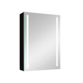 30X20 Inch Led Bathroom Medicine Cabinets Surface Mounted Black Modern Aluminium