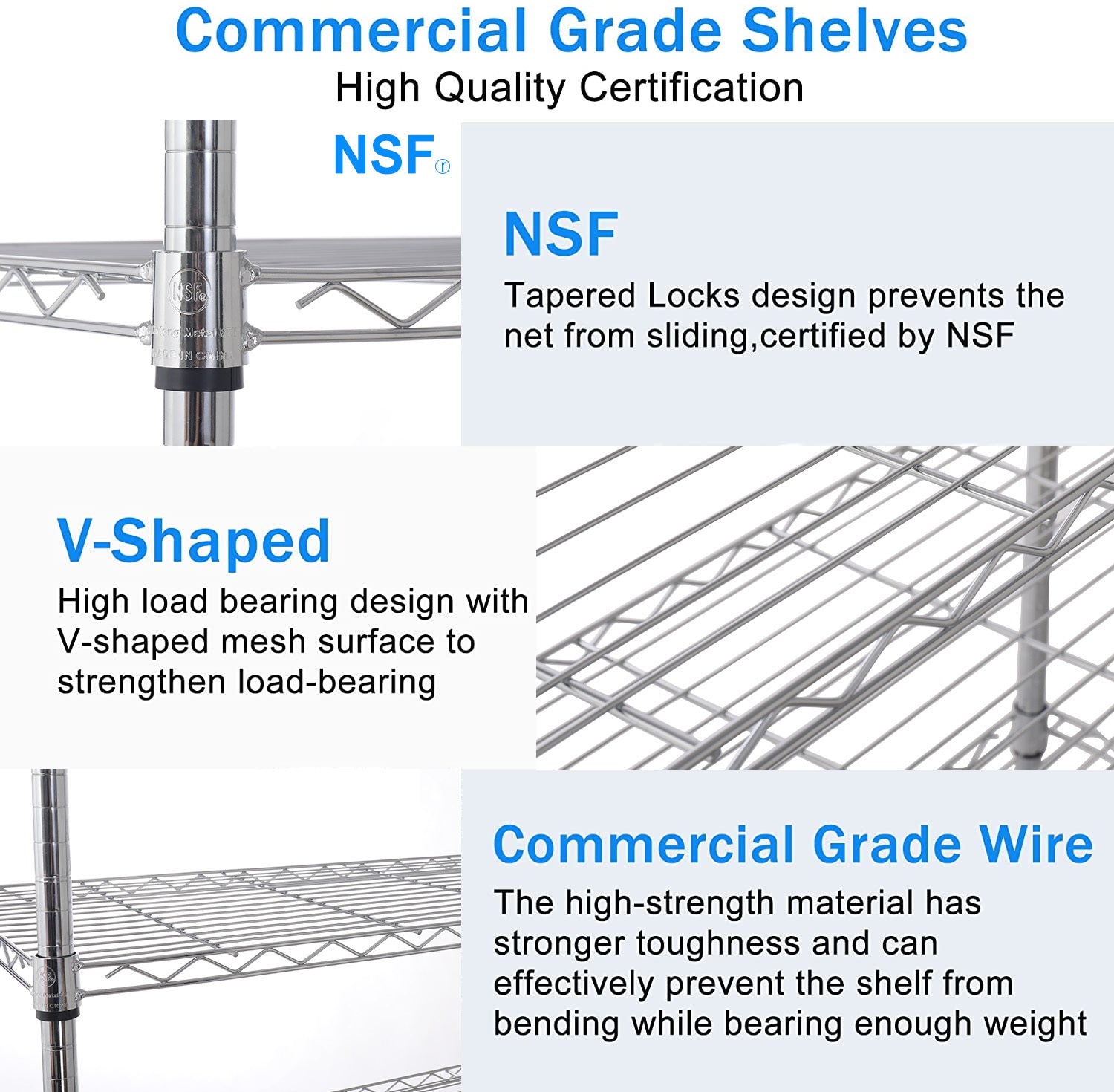 7 Tier Wire Shelving Unit, 2450 Lbs Nsf Height Adjustable Metal Garage Storage Shelves With Wheels, Heavy Duty Storage Wire Rack Metal Shelves Chrome Chrome Iron Plastic