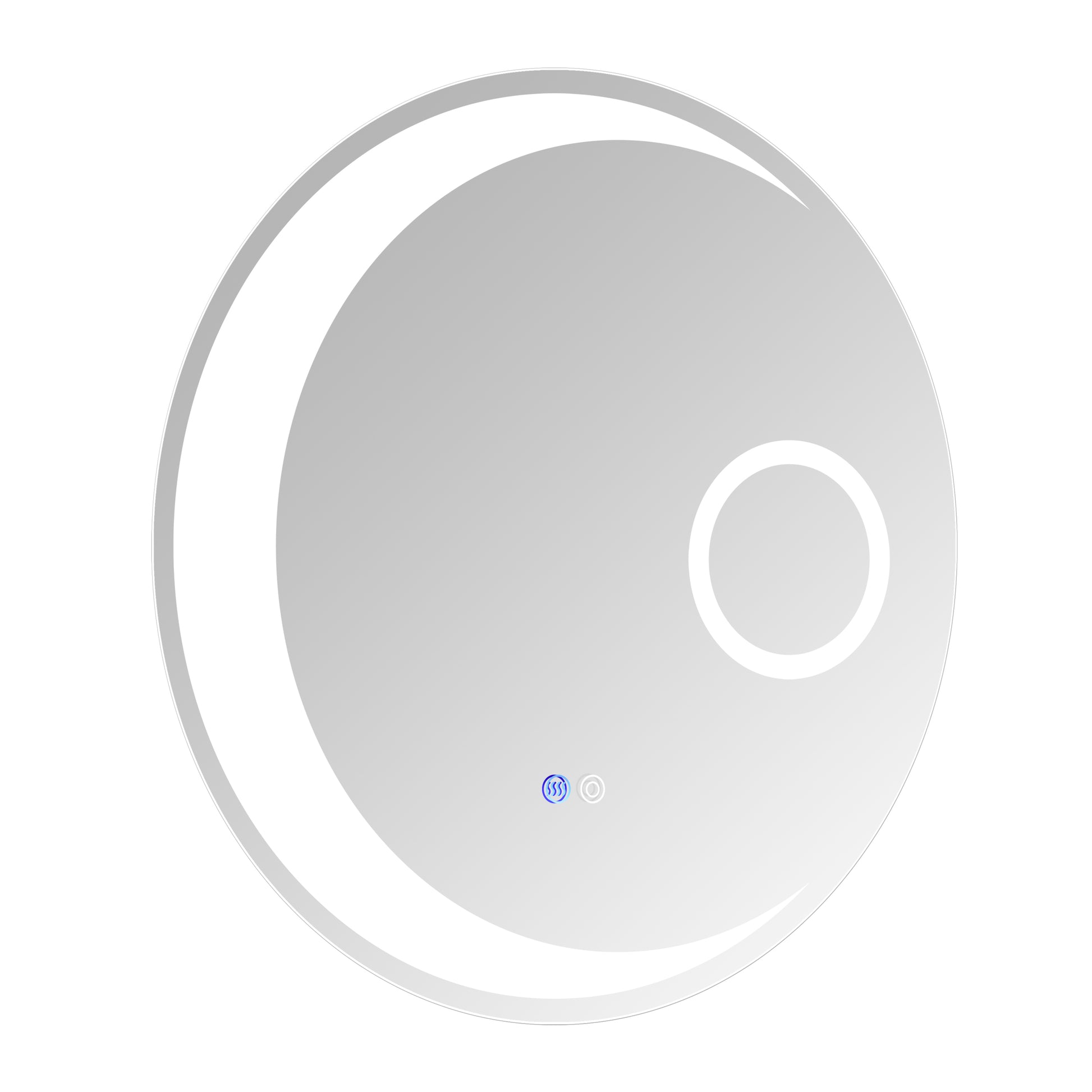 24 Inch Switch Held Memory Led Mirror, Wall Mounted Vanity Mirrors, Bathroom Anti Fog Mirror, Dimmable Bathroom Mirror Silver Glass