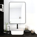 24 X 32 Inch Bathroom Mirror Black Aluminum Frame Black Glass