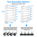 7 Tier Wire Shelving Unit, 2450 Lbs Nsf Height Adjustable Metal Garage Storage Shelves With Wheels, Heavy Duty Storage Wire Rack Metal Shelves Chrome Chrome Iron Plastic