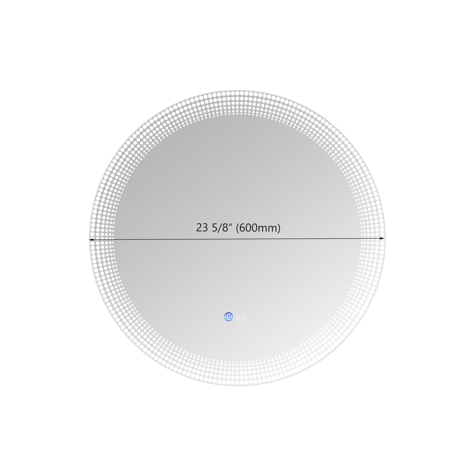 24 Inch Switch Held Memory Led Mirror, Wall Mounted Vanity Mirrors, Bathroom Anti Fog Mirror, Dimmable Bathroom Mirror Silver Glass