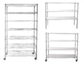 7 Tier Wire Shelving Unit, 2450 Lbs Nsf Height Adjustable Metal Garage Storage Shelves With Wheels, Heavy Duty Storage Wire Rack Metal Shelves Chrome Chrome Iron Plastic