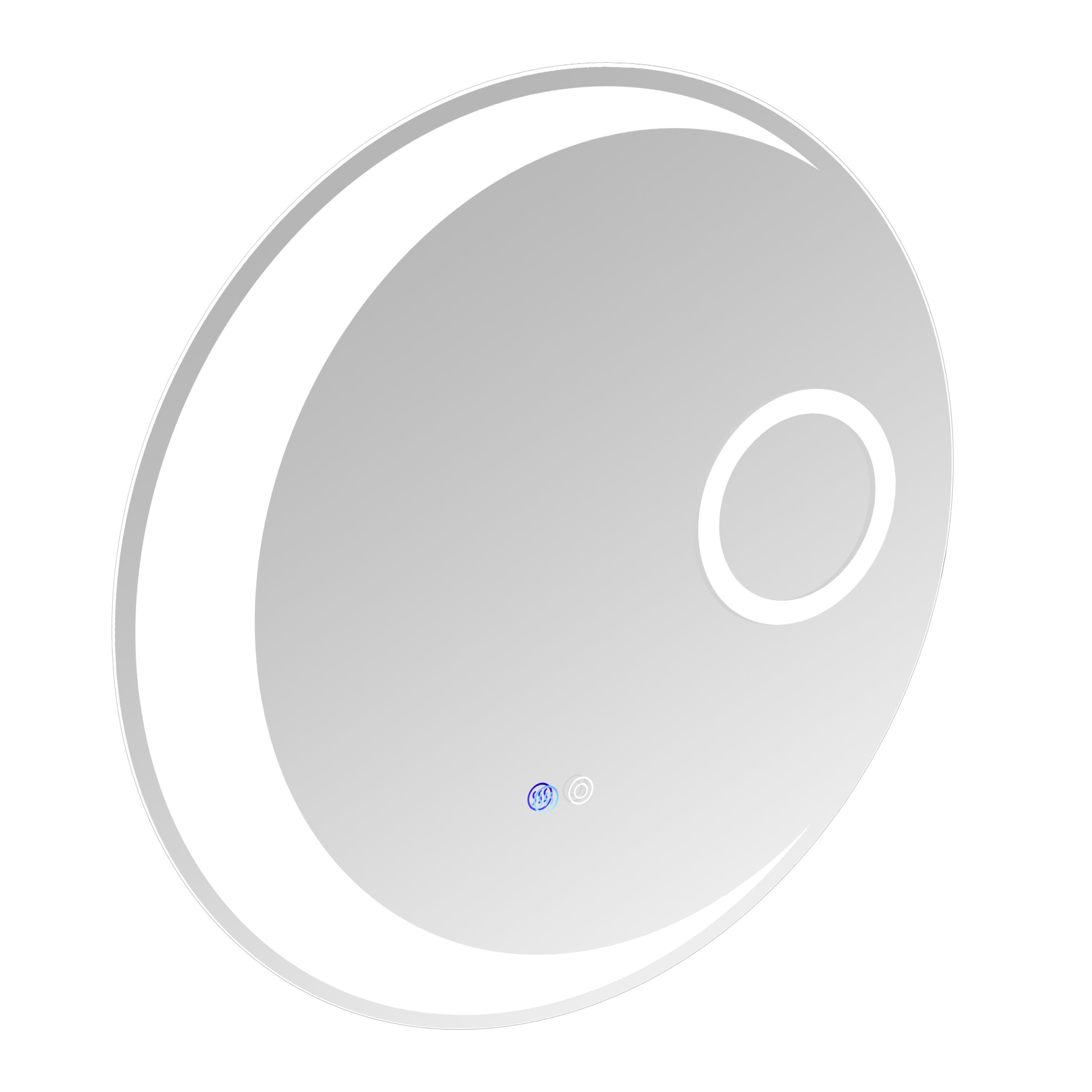 24 Inch Switch Held Memory Led Mirror, Wall Mounted Vanity Mirrors, Bathroom Anti Fog Mirror, Dimmable Bathroom Mirror Silver Glass