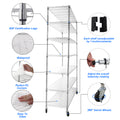 7 Tier Wire Shelving Unit, 2450 Lbs Nsf Height Adjustable Metal Garage Storage Shelves With Wheels, Heavy Duty Storage Wire Rack Metal Shelves Chrome Chrome Iron Plastic