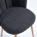 Modern Gray Dining Chair Set Of 2 With Iron Tube Wood Color Legs, Shorthair Cushions And Comfortable Backrest, Suitable For Dining Room, Living Room, Cafe, Simple Structure. Grey Fabric