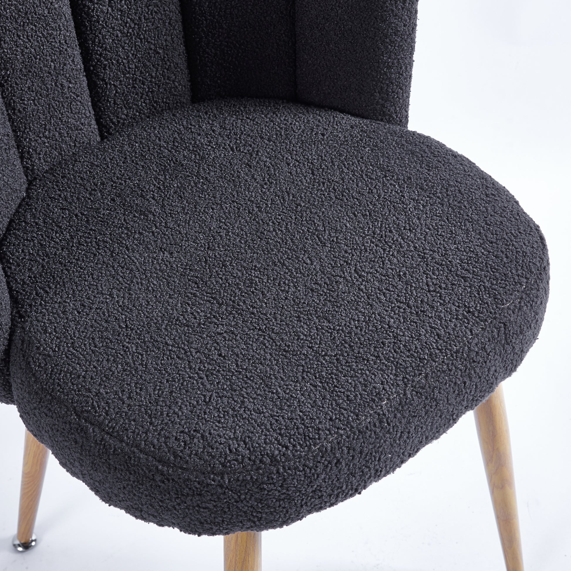 Modern Gray Dining Chair Set Of 2 With Iron Tube Wood Color Legs, Shorthair Cushions And Comfortable Backrest, Suitable For Dining Room, Living Room, Cafe, Simple Structure. Grey Fabric