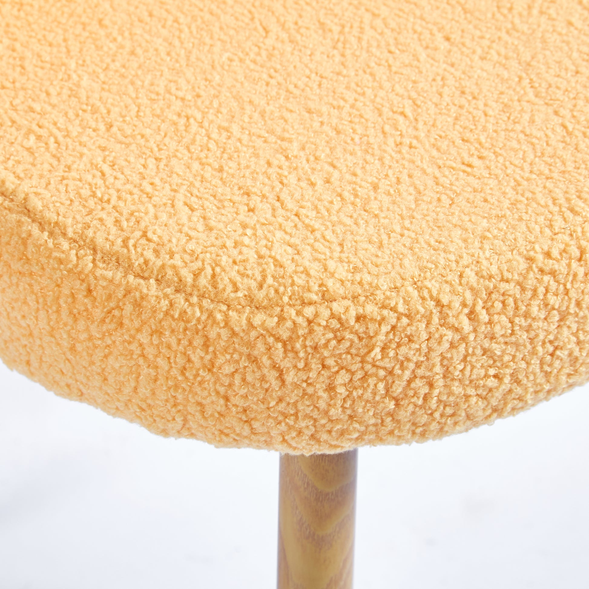Modern Yellow Dining Chair Set Of 2 With Iron Tube Wood Color Legs, Shorthair Cushions And Comfortable Backrest, Suitable For Dining Room, Living Room, Cafe, Simple Structure. Yellow Fabric