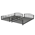 Twin Over Twin Metal Bunk Bed With Slide,Kids House Bed Black Red Twin Black Metal