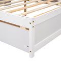 Full Bed With Side Bookcase, Drawers,White White Pine