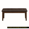 Transitional Dining Furniture 1Pc Wooden Bench Button Tufted Seat Light Rustic Brown Finish Furniture Brown Mix Dining Room Transitional Wood