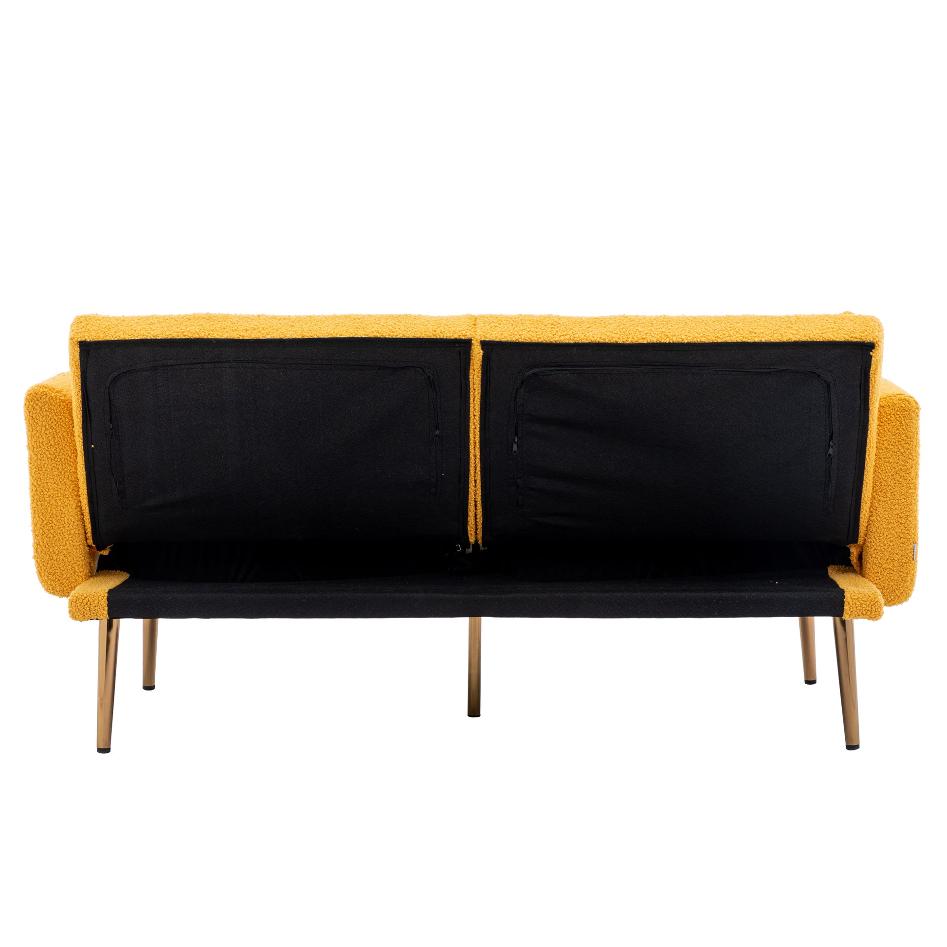 Coolmore Velvet Sofaaccent Sofa .Seat Sofa With Metal Feet Mustand Teddy Polyester