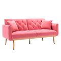 Coolmore Velvet Sofaaccent Sofa .Seat Sofa With Metal Feet Peach Polyester