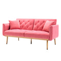 Coolmore Velvet Sofaaccent Sofa .Seat Sofa With Metal Feet Peach Polyester