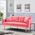 Coolmore Velvet Sofaaccent Sofa .Seat Sofa With Metal Feet Peach Polyester