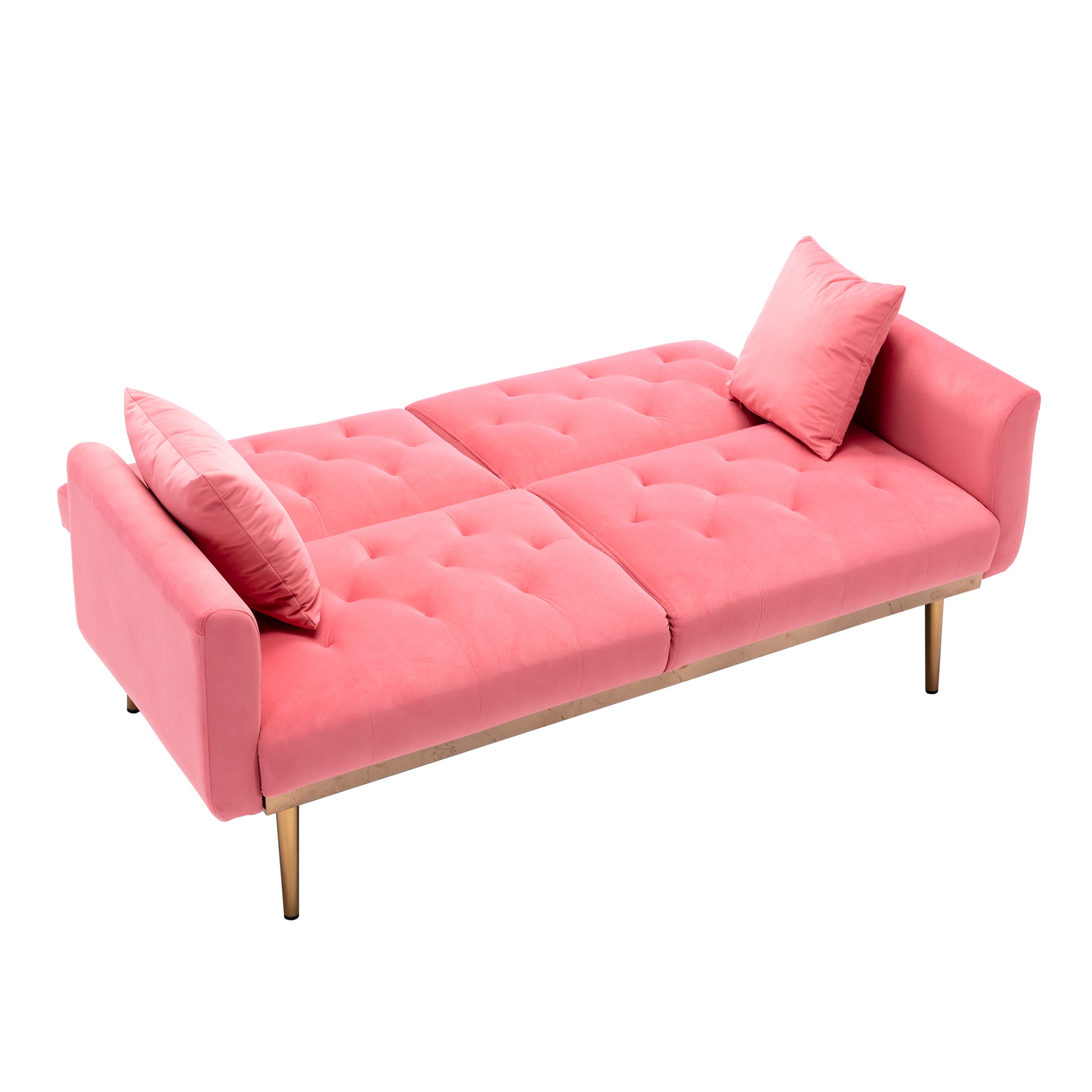 Coolmore Velvet Sofaaccent Sofa .Seat Sofa With Metal Feet Peach Polyester