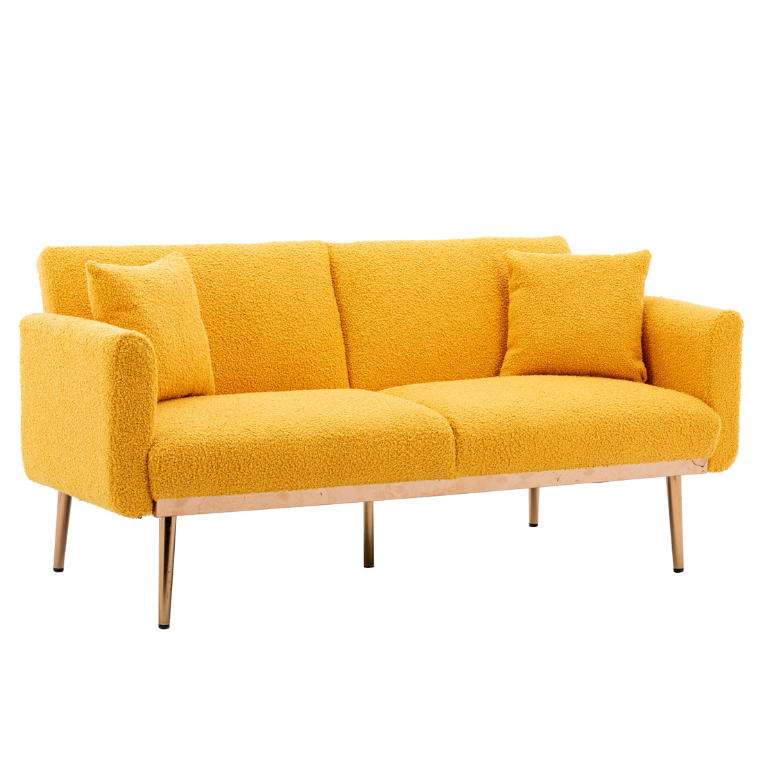 Coolmore Velvet Sofaaccent Sofa .Seat Sofa With Metal Feet Mustand Teddy Polyester