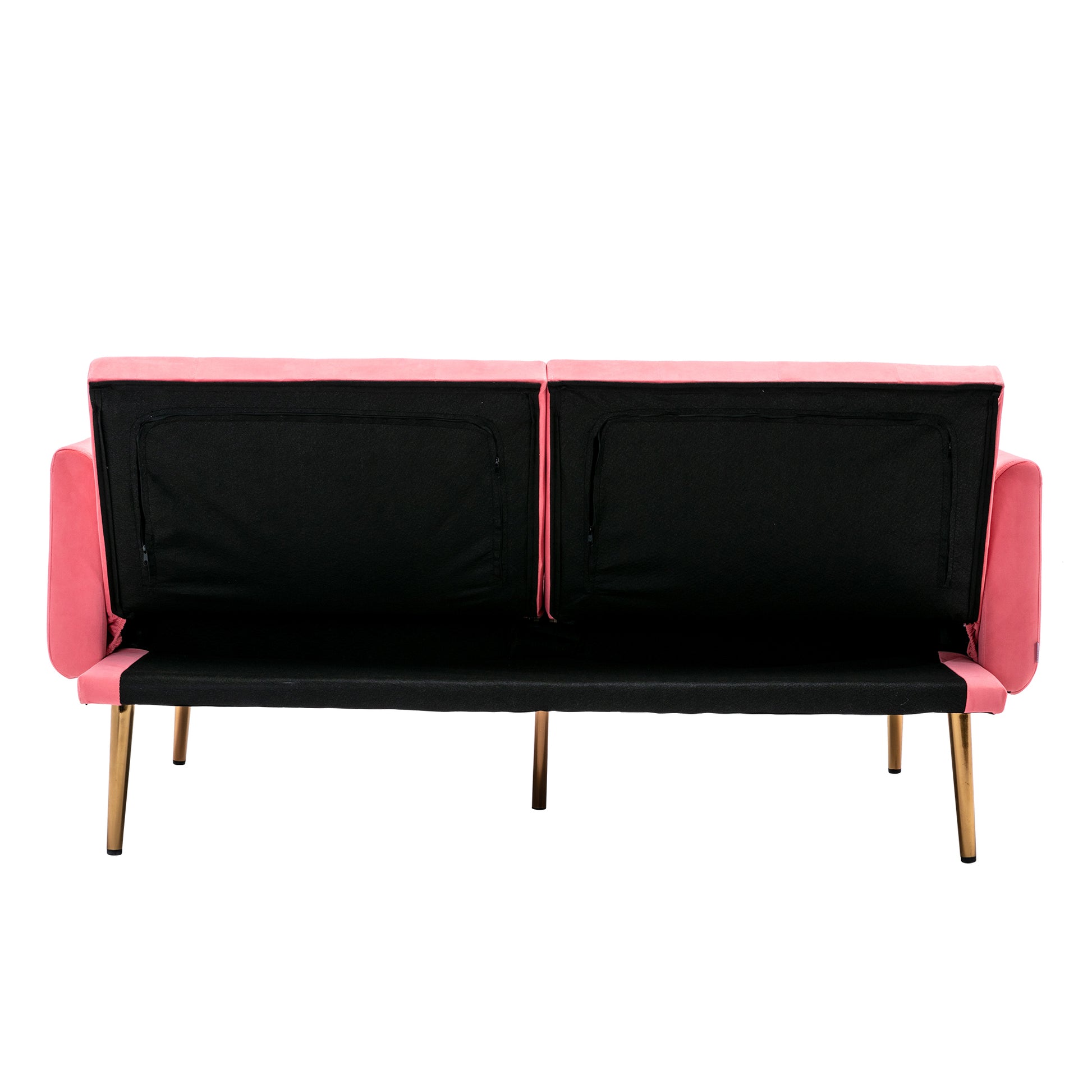 Coolmore Velvet Sofaaccent Sofa .Seat Sofa With Metal Feet Peach Polyester