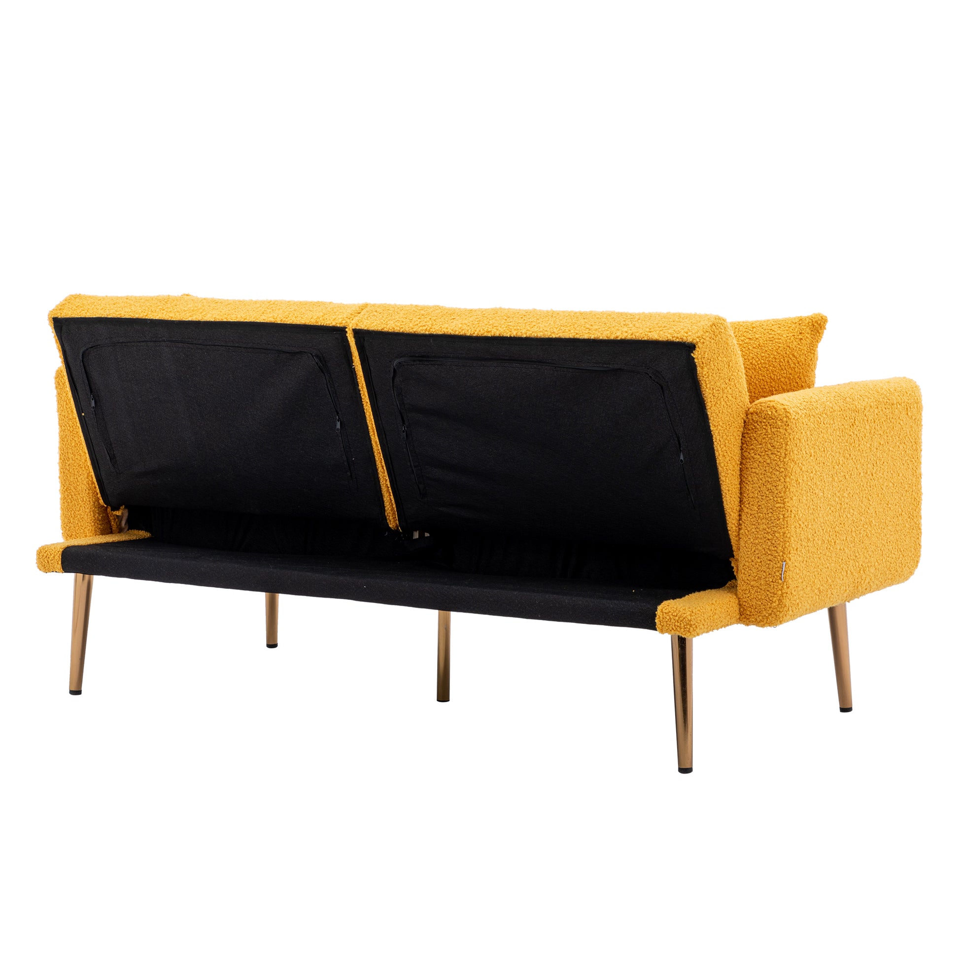 Coolmore Velvet Sofaaccent Sofa .Seat Sofa With Metal Feet Mustand Teddy Polyester