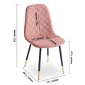 Pink Velvet Tufted Accent Chairs With Golden Color Metal Legs, Modern Dining Chairs For Living Room,Set Of 4 Metal Plaid Pink Dining Room Powder Coated Foam Dry Clean Modern Dining Chairs Solid Back