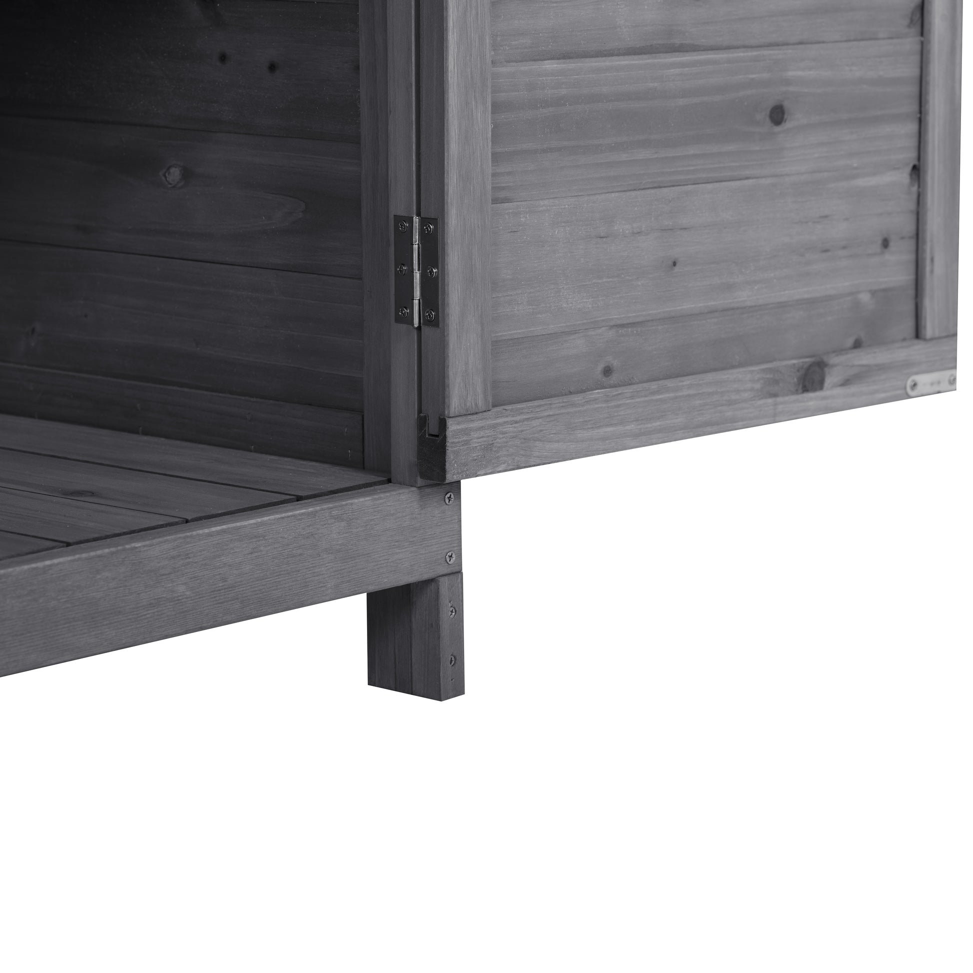 Outdoor 39" Potting Bench Table, Rustic Garden Wood Workstation Storage Cabinet Garden Shed With 2 Tier Shelves And Side Hook, Grey Grey Garden & Outdoor Casual Wood Solid Wood