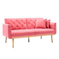 Coolmore Velvet Sofaaccent Sofa .Seat Sofa With Metal Feet Peach Polyester