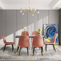 Pink Velvet Tufted Accent Chairs With Golden Color Metal Legs, Modern Dining Chairs For Living Room,Set Of 2 Metal Plaid Pink Dining Room Powder Coated Foam Dry Clean Modern Dining Chairs Solid Back Foam Velvet