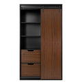 71 Inch Closets,Large Closetslaundry Cabinets,Plastic Suction Process,Farmslide Barndoors,Saveopenspace,Brand Hardware,Silent Slide,Can Be Used For The Bedroom,Cloakroom,Livingroom,Color:Black Brown 5 Or More Spaces Black Brown Brown Drawers Included