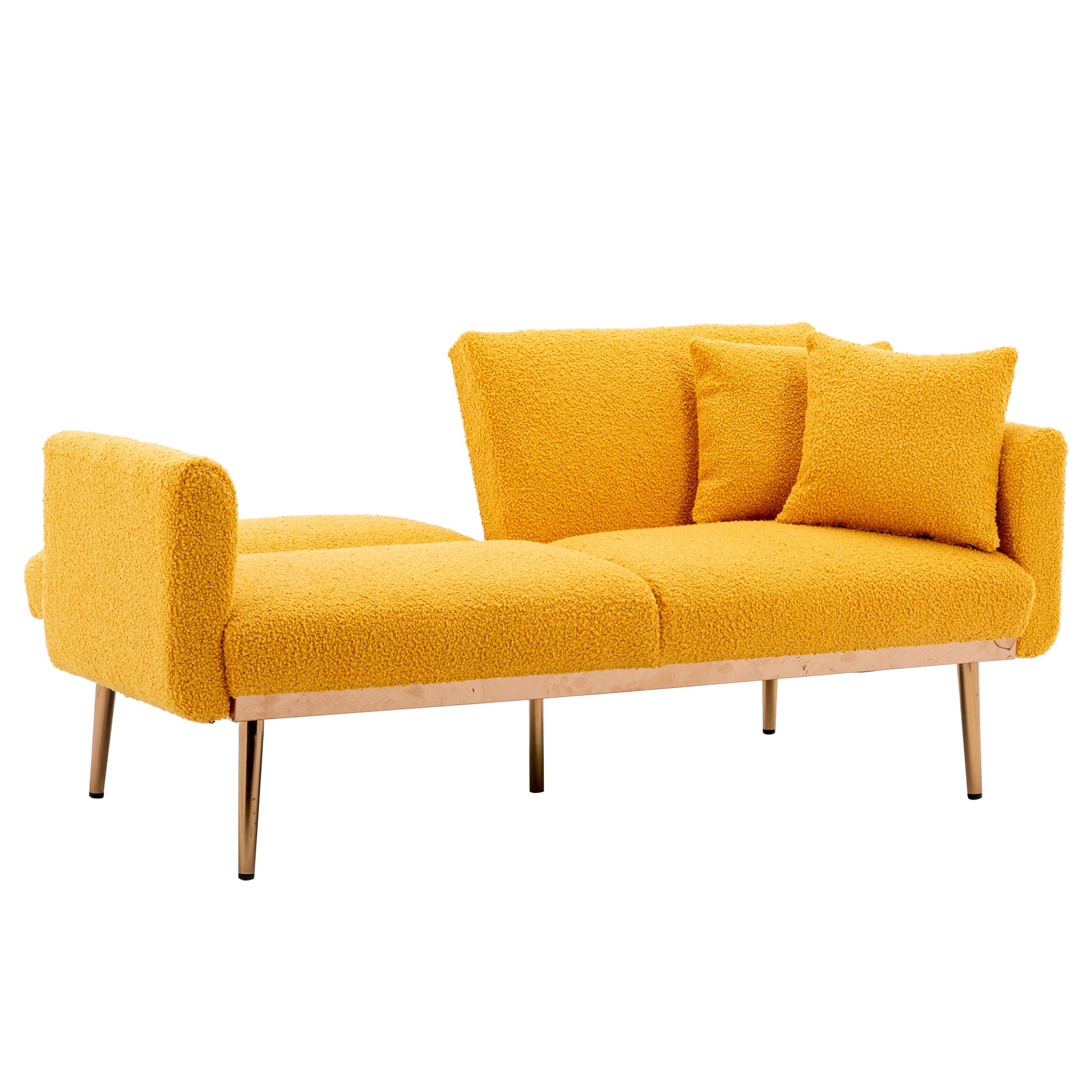 Coolmore Velvet Sofaaccent Sofa .Seat Sofa With Metal Feet Mustand Teddy Polyester