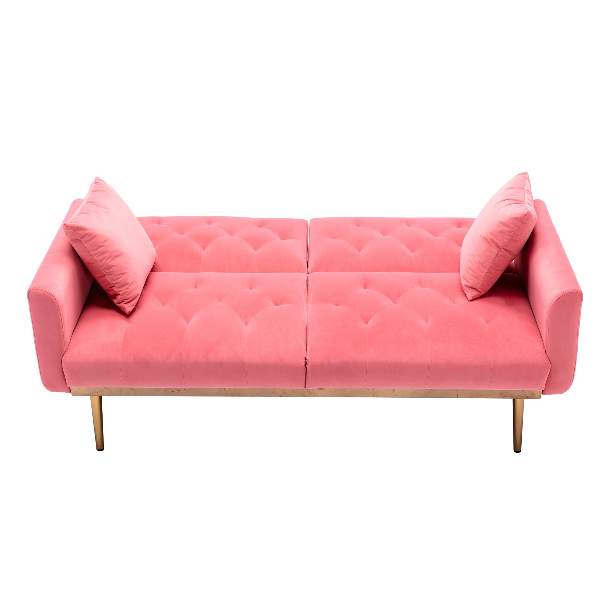 Coolmore Velvet Sofaaccent Sofa .Seat Sofa With Metal Feet Peach Polyester