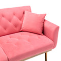 Coolmore Velvet Sofaaccent Sofa .Seat Sofa With Metal Feet Peach Polyester