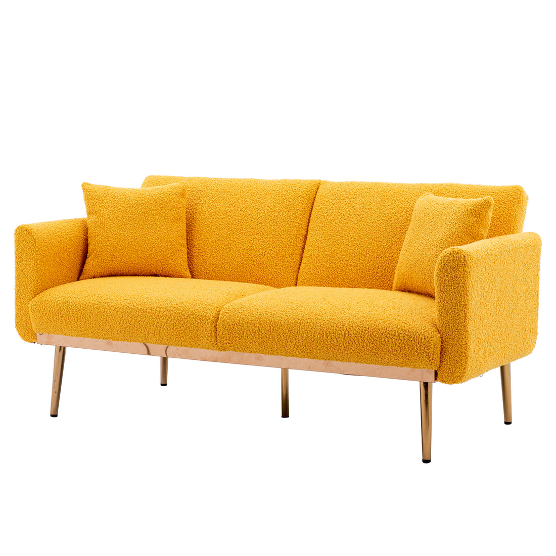 Coolmore Velvet Sofaaccent Sofa .Seat Sofa With Metal Feet Mustand Teddy Polyester