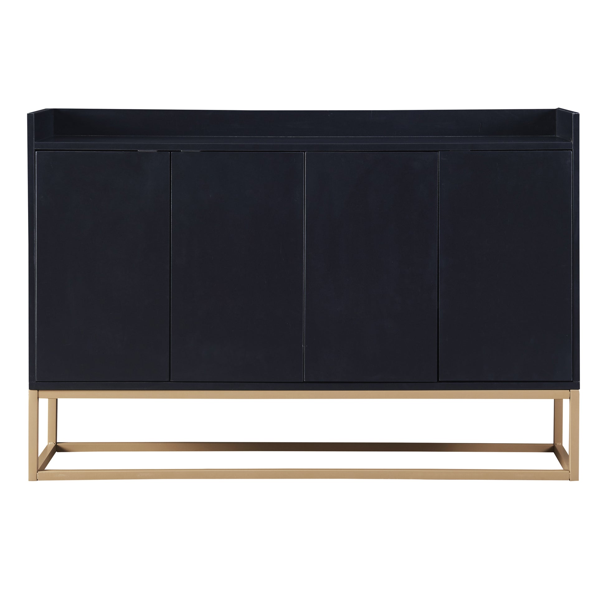 Modern Sideboard Elegant Buffet Cabinet With Large Storage Space For Dining Room, Entryway Black Black Particle Board