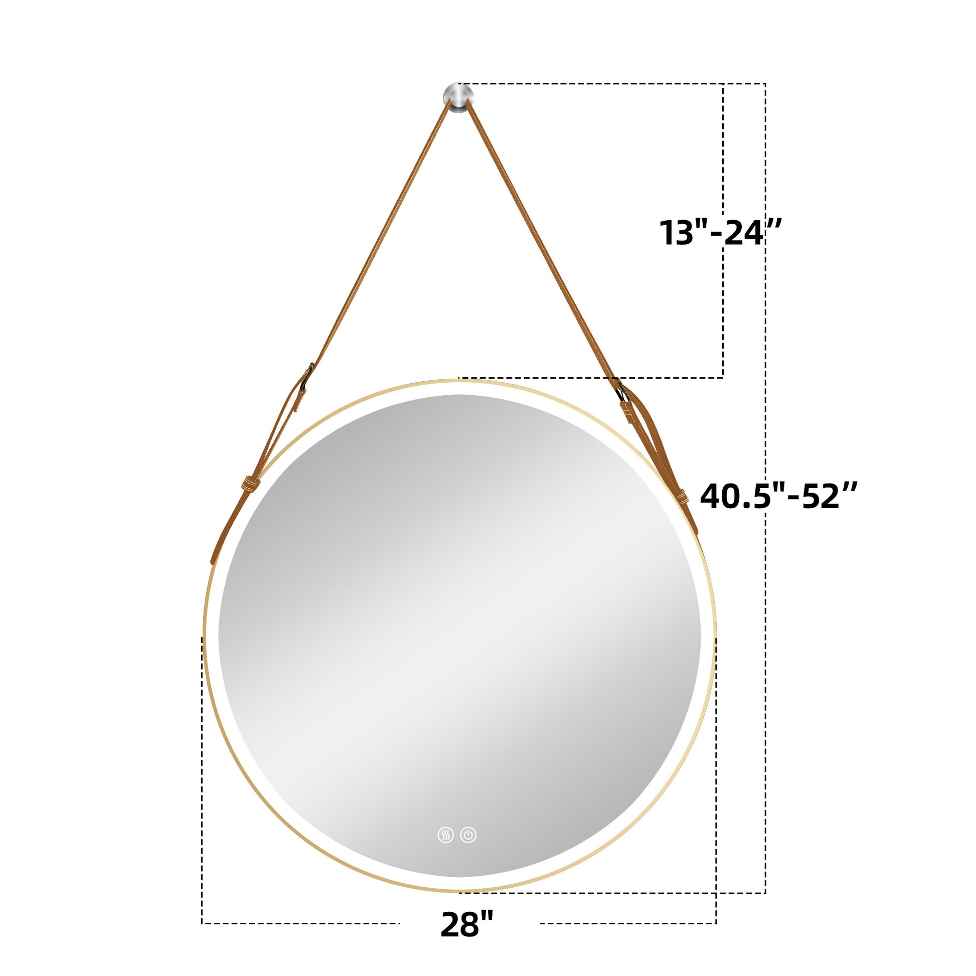 Bathroom Led Mirror 28 Inch Round Bathroom Mirror With Lights Smart 3 Lights Dimmable Illuminated Bathroom Mirror Wall Mounted Large Led Mirror Anti Fog Lighted Vanity Mirror Gold Modern Aluminium