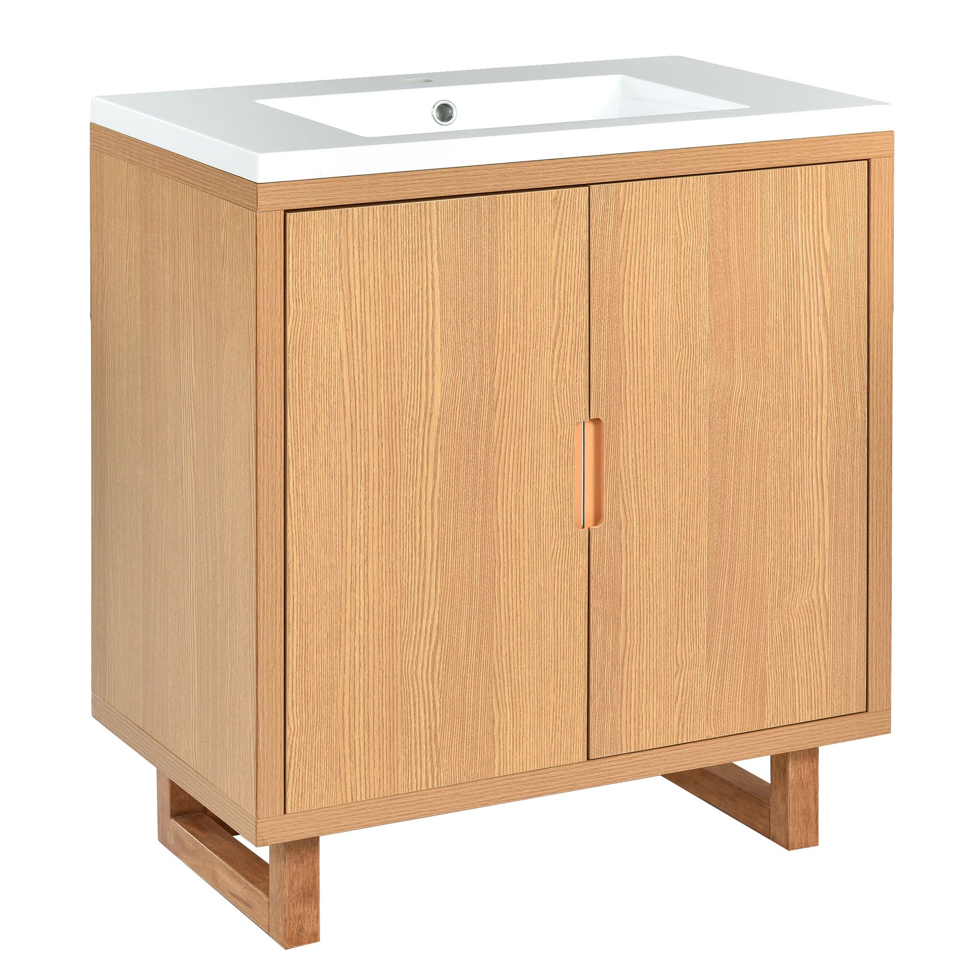 30" Bathroom Vanity Set With Sink, Combo Cabinet, Bathroom Storage Cabinet, Solid Wood Frame Burly Wood Solid Wood Mdf