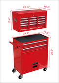 High Capacity Rolling Tool Chest With Wheels And Drawers, 8 Drawer Tool Storage Cabinet Red Red Steel