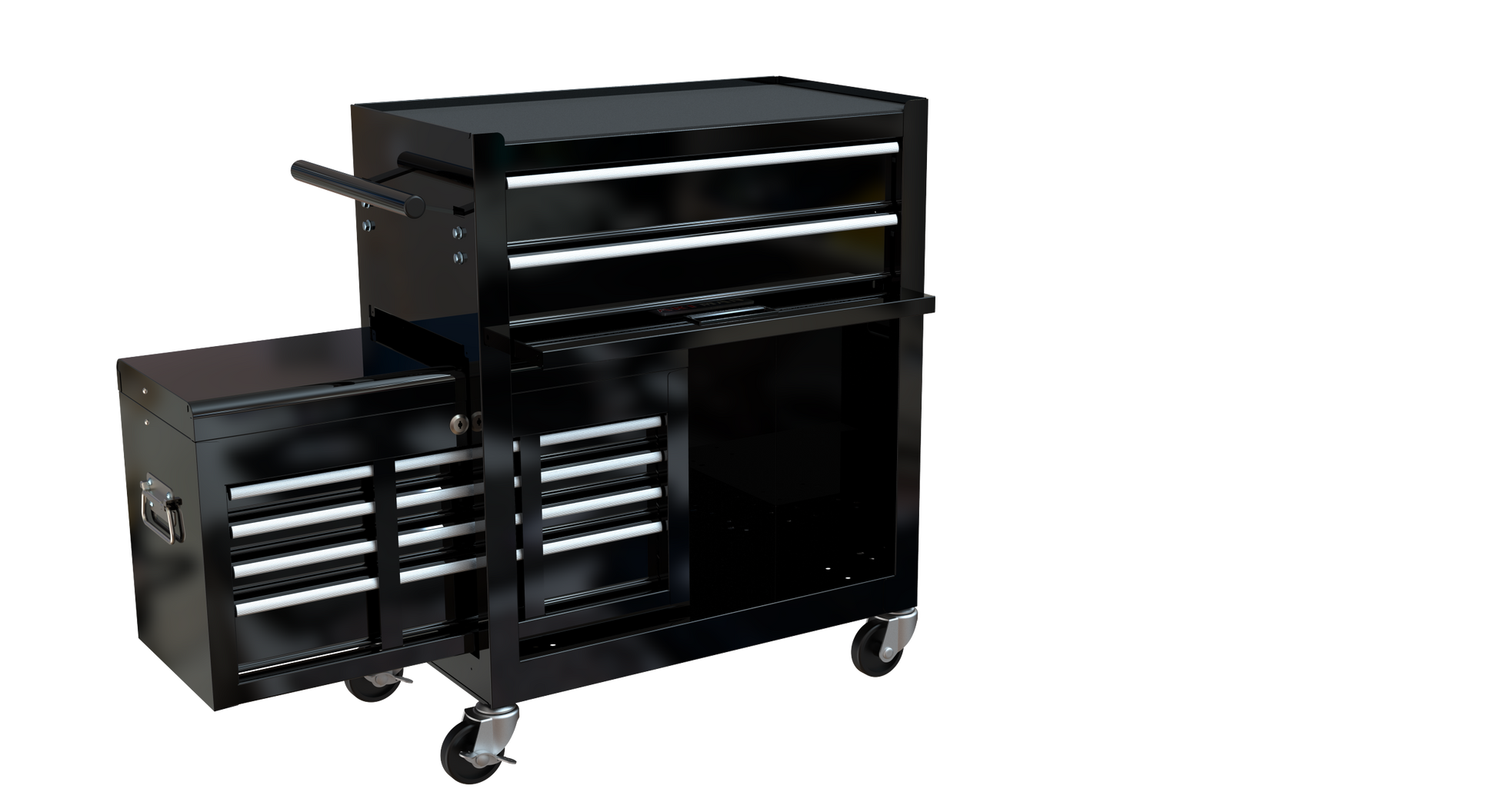 High Capacity Rolling Tool Chest With Wheels And Drawers, 8 Drawer Tool Storage Cabinet Black Black Steel