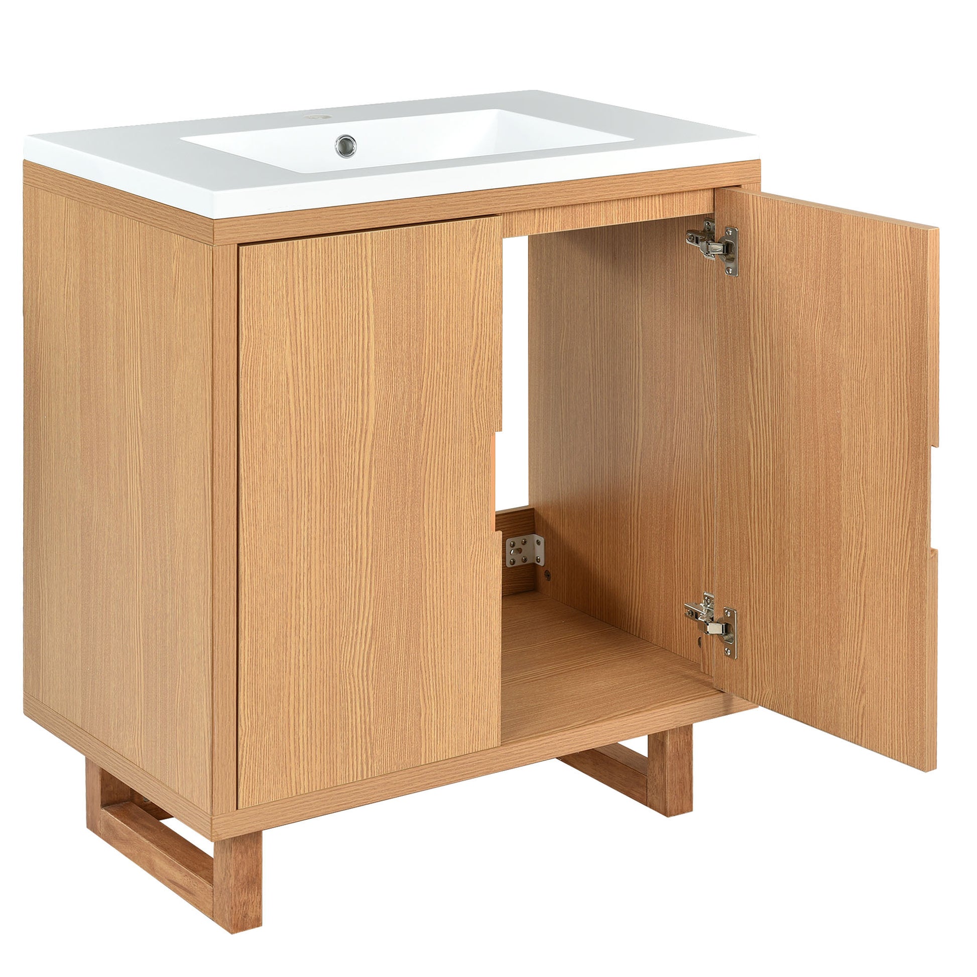 30" Bathroom Vanity Set With Sink, Combo Cabinet, Bathroom Storage Cabinet, Solid Wood Frame Burly Wood Solid Wood Mdf