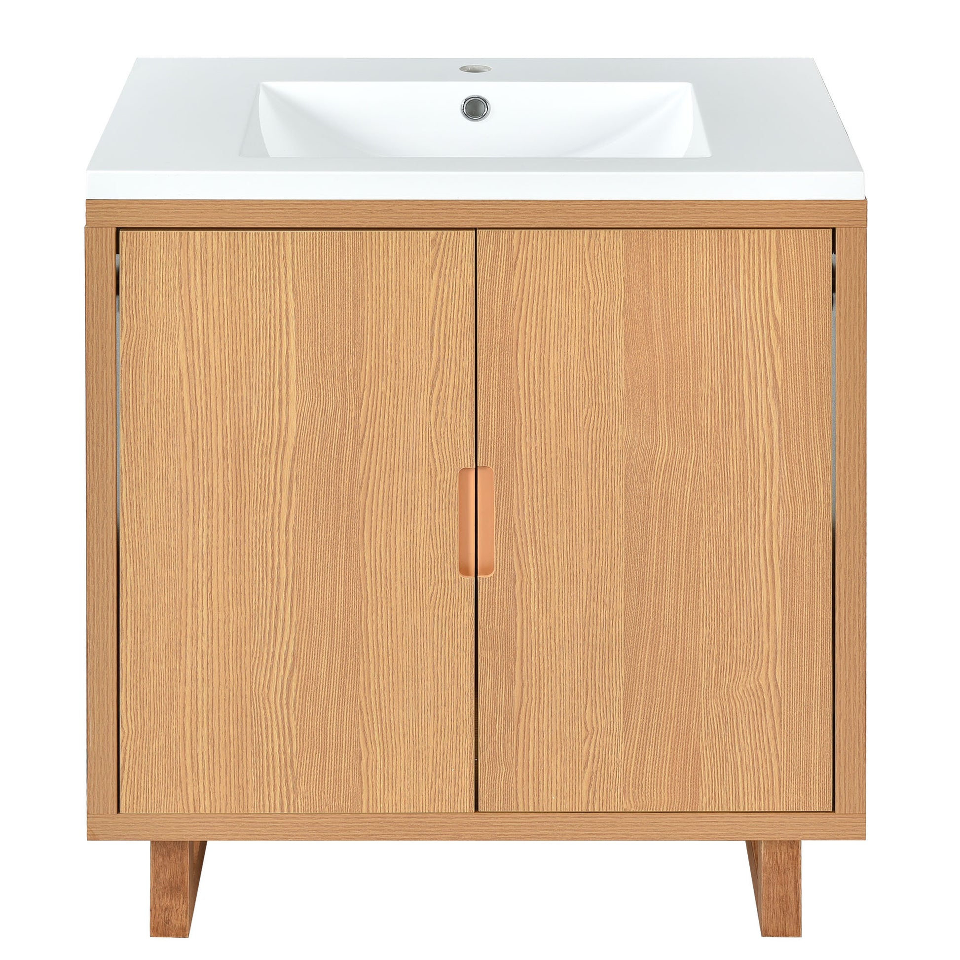 30" Bathroom Vanity Set With Sink, Combo Cabinet, Bathroom Storage Cabinet, Solid Wood Frame Burly Wood Solid Wood Mdf