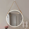 Bathroom Led Mirror 32 Inch Round Bathroom Mirror With Lights Smart 3 Lights Dimmable Illuminated Bathroom Mirror Wall Mounted Large Led Mirror Anti Fog Lighted Vanity Mirror Gold Modern Aluminium