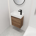 18 Inch Floating Small Bathroom Vanity With Single Sink, Suitable For Small Bathroom Bvb03018Bre Brown Ebony Plywood