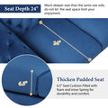 Modern 3 Piece Sofa Sets With Sturdy Metal Legs,Velvet Upholstered Couches Sets Including Three Seat Sofa, Loveseat And Single Chair For Living Room Furniture Set,Blue Blue Foam Velvet 6 Seat