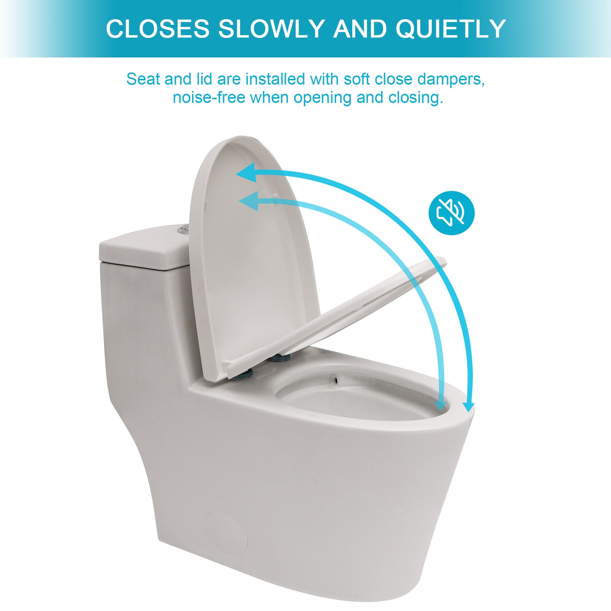 Ceramic One Piece Toilet,Dual Flush With Soft Clsoing Seat White Ceramic