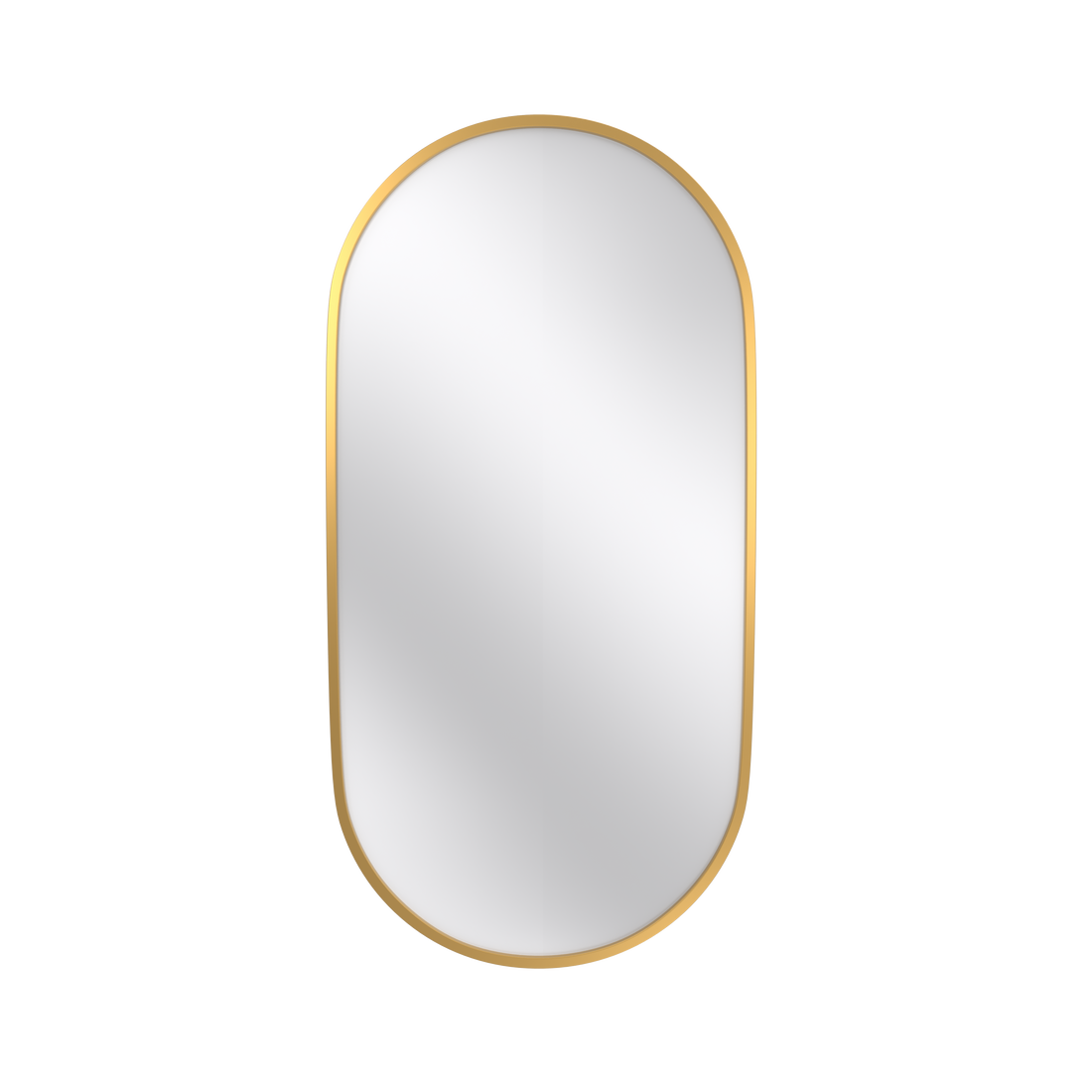 Wall Mounted Mirror, 36"X18" Oval Bathroom Mirror, Gold Vanity Wall Mirror Pre Set Hooks For Vertical & Horizontal Hang, Ideal For Bedroom, Bathroom Gold Modern Aluminium