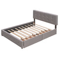 Upholstered Platform Bed With 2 Drawers And 1 Twin Xl Trundle, Linen Fabric, Queen Size Light Gray Old Sku :Lp000314Aan Light Gray Upholstered