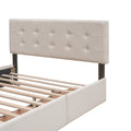 Upholstered Platform Bed With 2 Drawers And 1 Twin Xl Trundle, Linen Fabric, Queen Size Dark Beige Old Sku :Lp000314Aaa Beige Upholstered