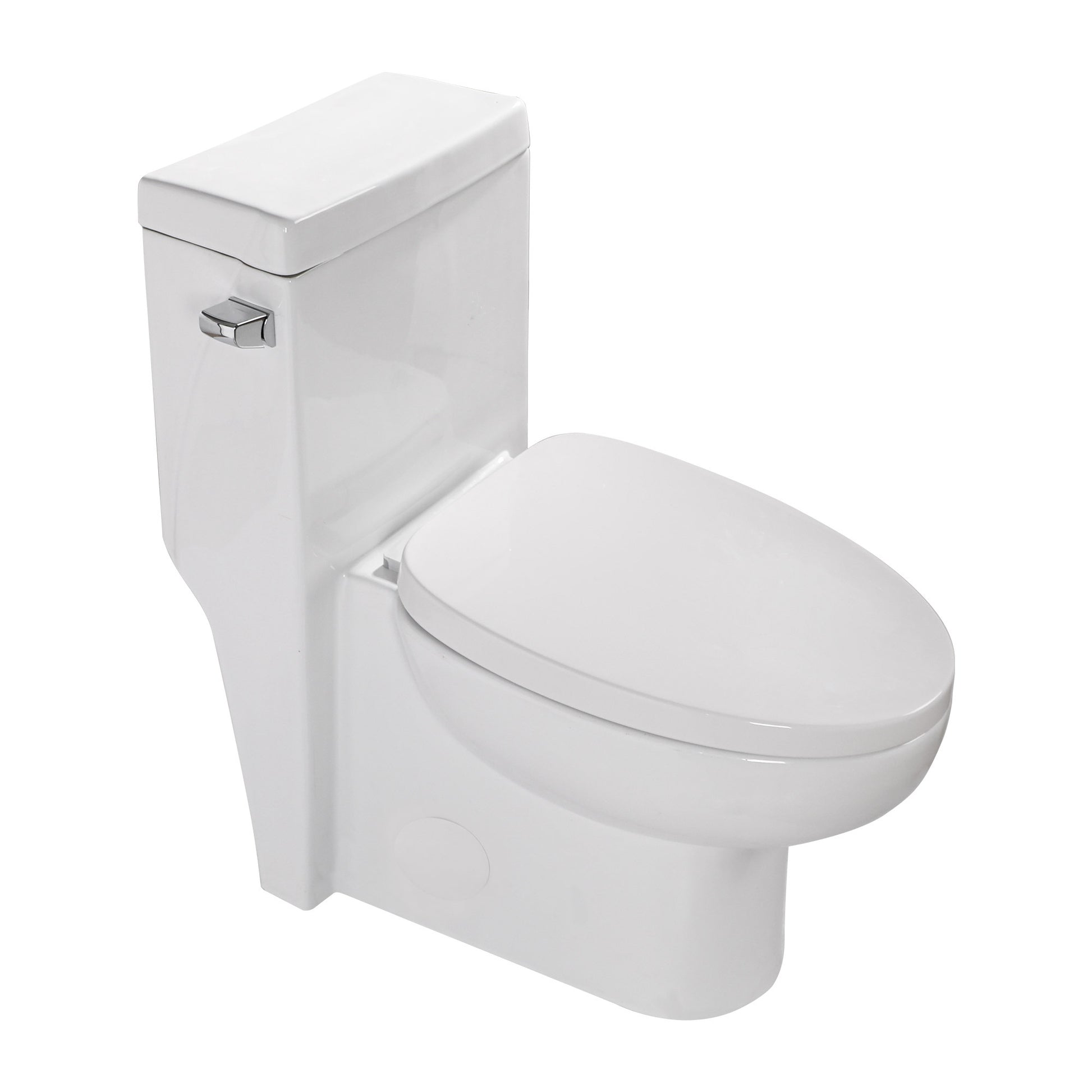 Ceramic One Piece Toilet,Single Flush With Soft Clsoing Seat White Ceramic